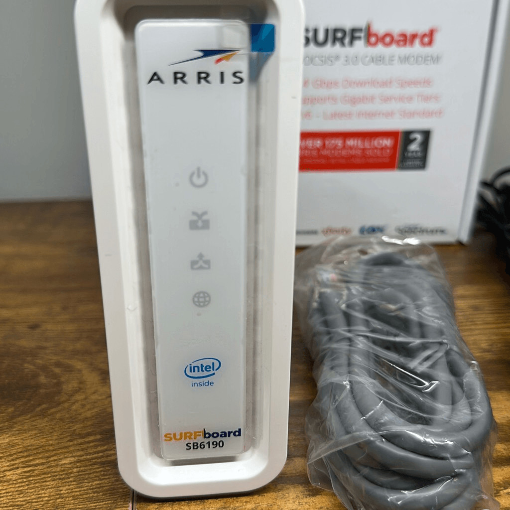 ARRIS SURFboard White SB6190 DOCSIS 3.0 Cable Modem 1.4gbps 32×8 Modem Channels
