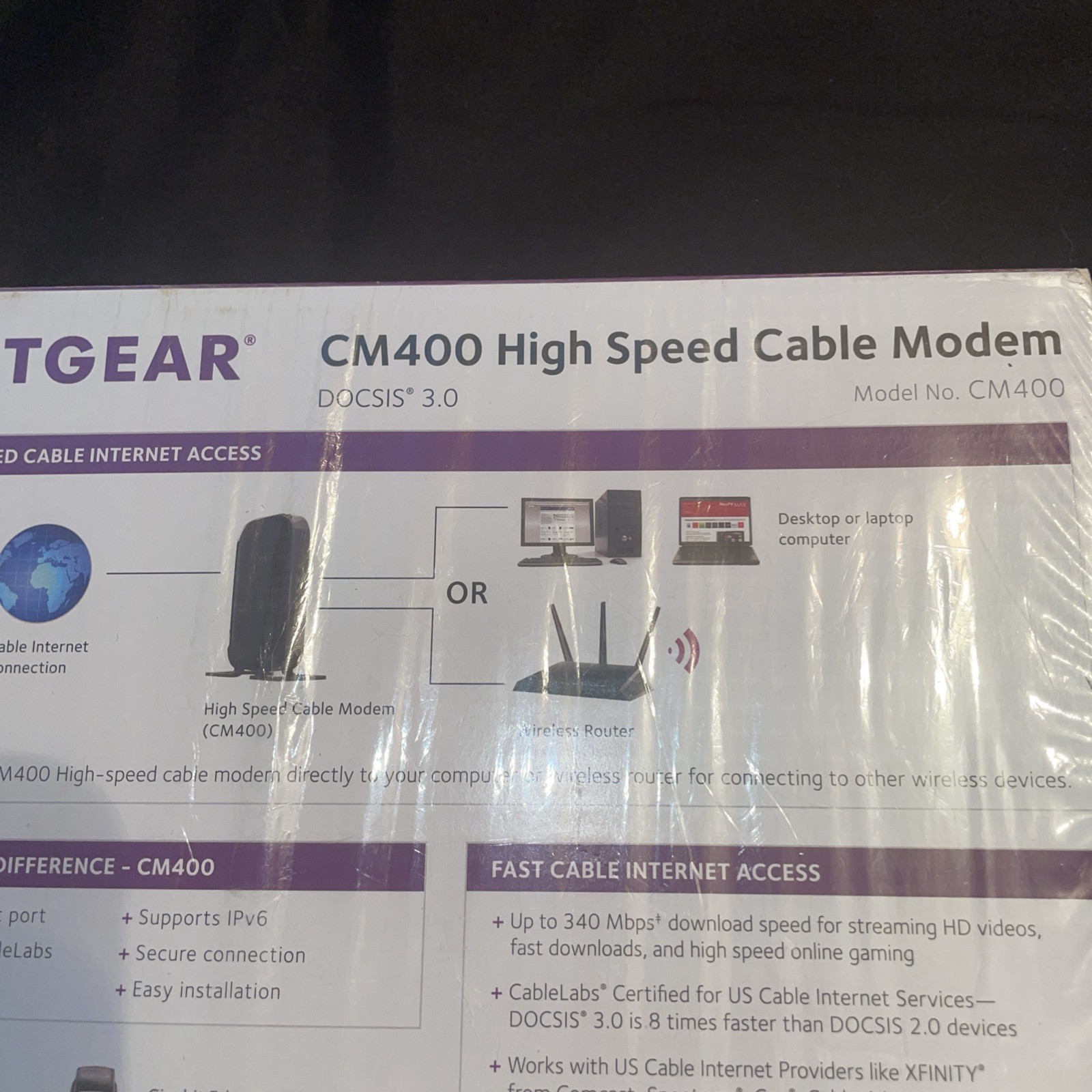 Netgear DOCSIS 30 (CM400-100NAS) 340 Mbps