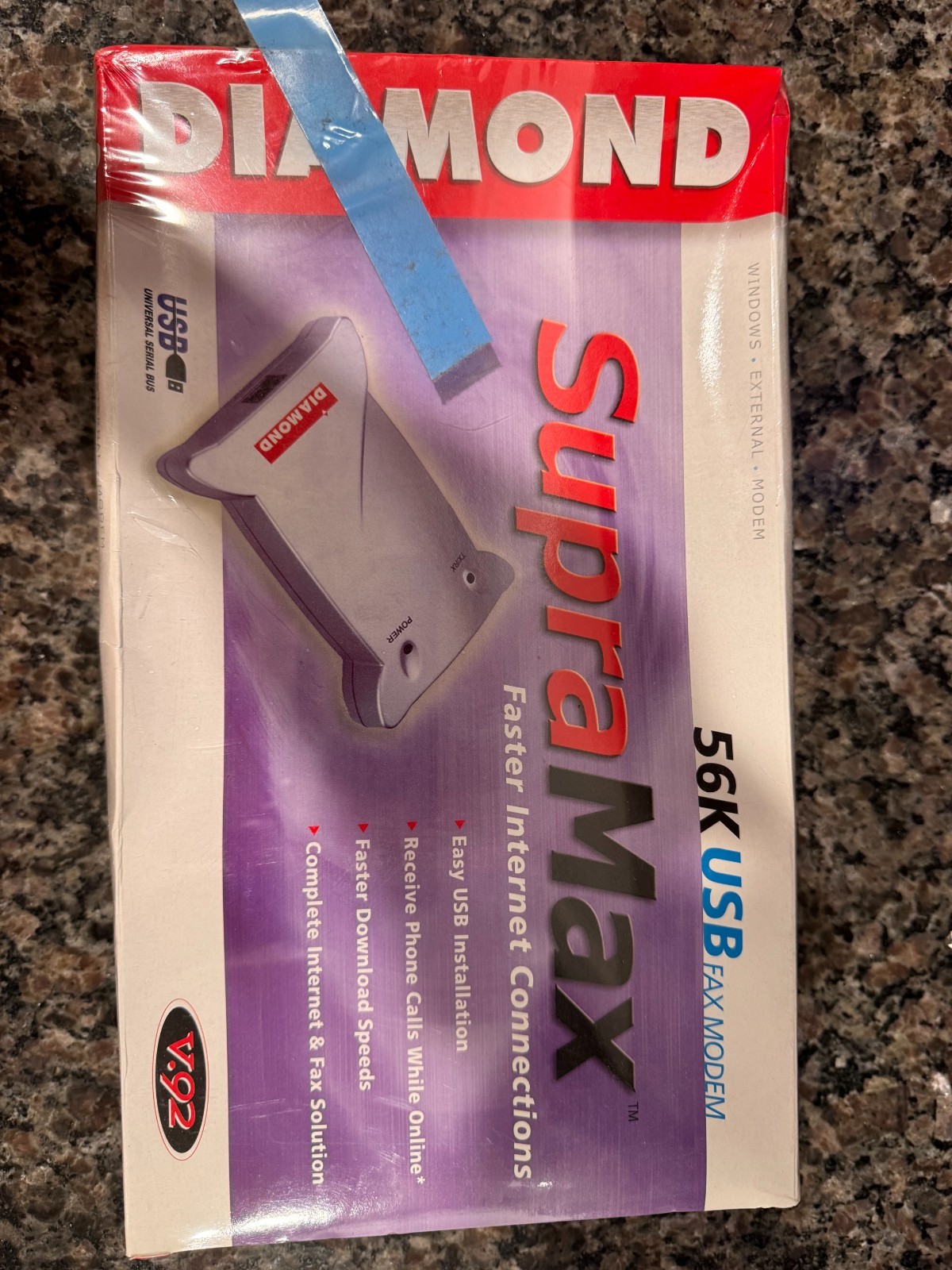 Diamond SupraMax External 56K USB Fax Modem New Sealed