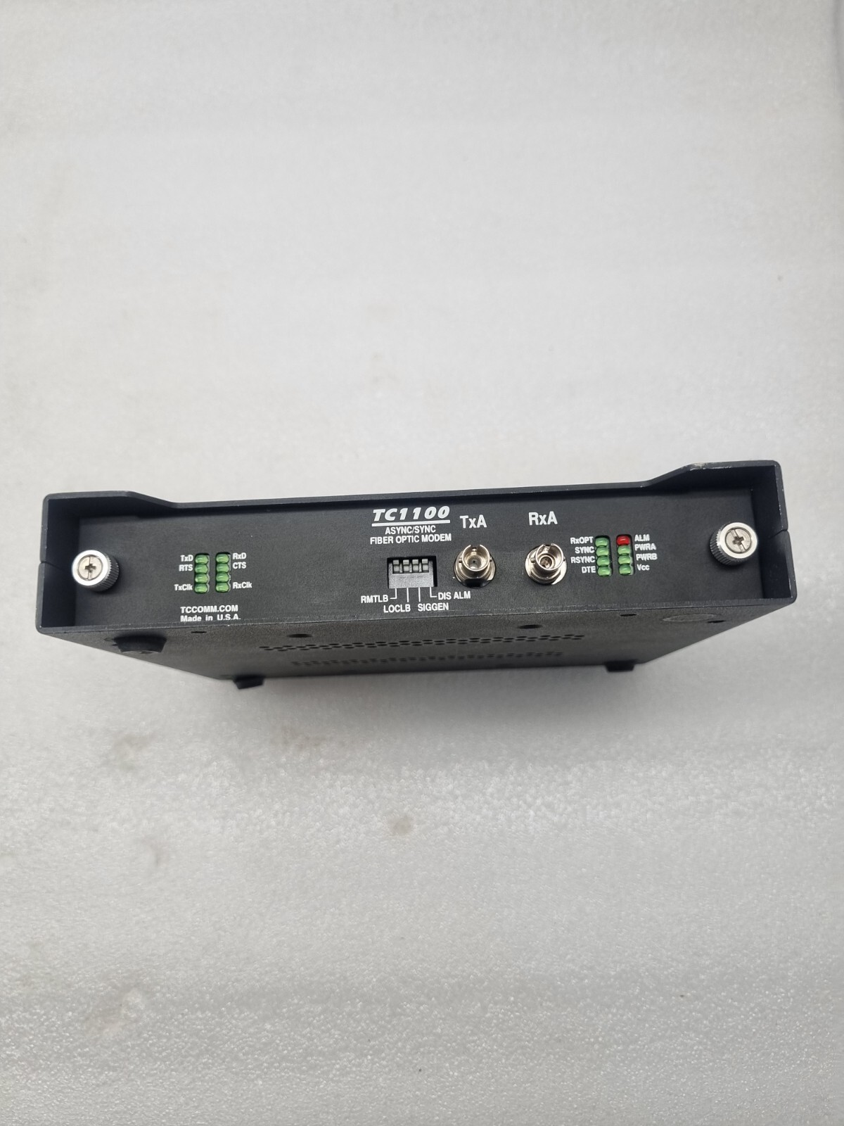 Tccomm TC1100 TC1100UC-L1-ST-24 ASYNCSYNC Fiber Optic Modem FREE FAST SHIP