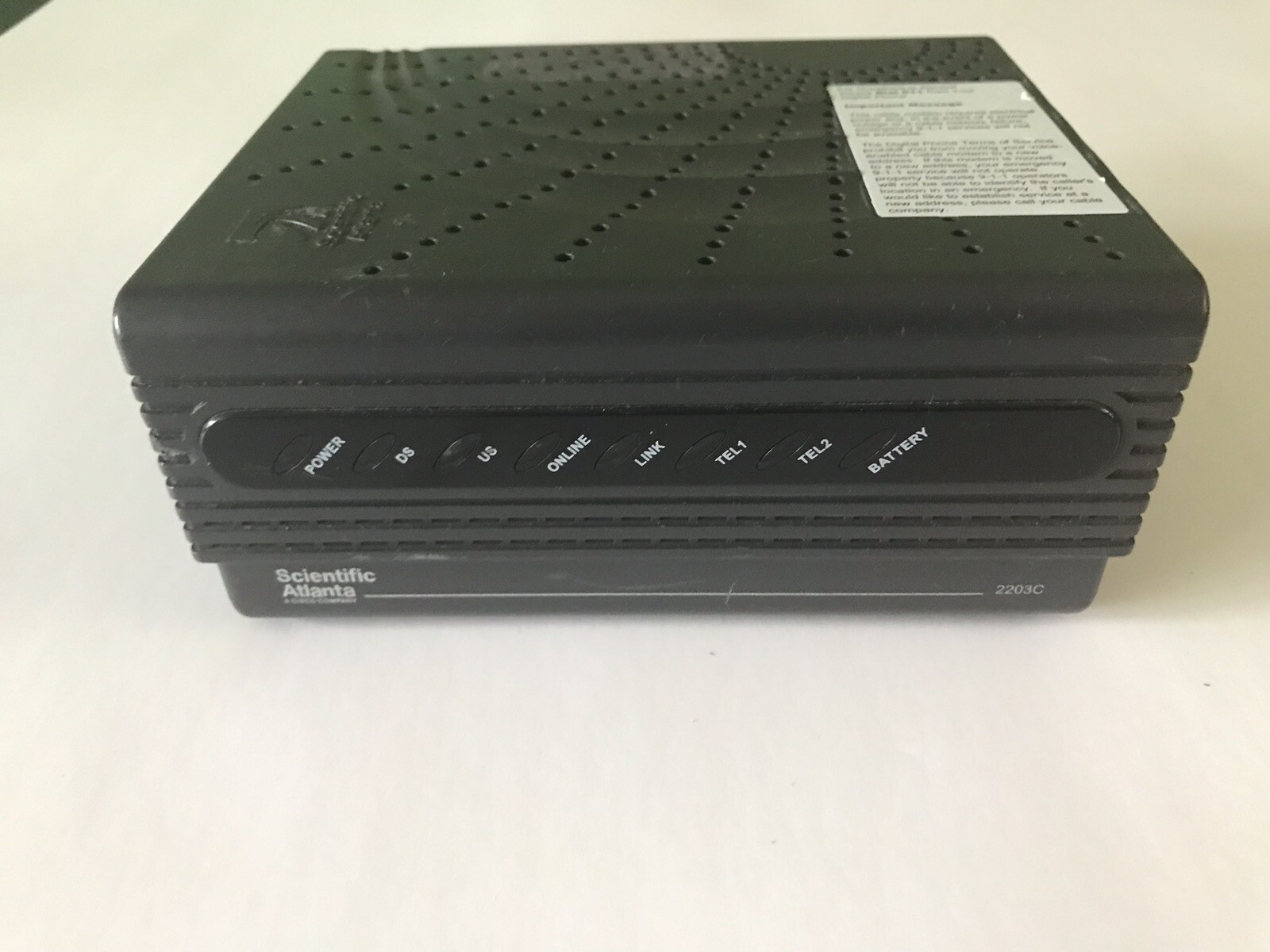 Scientific Atlanta/Cisco DPC2203C VOIP Cable Modem P/N 4013088 **MODEM ONLY**