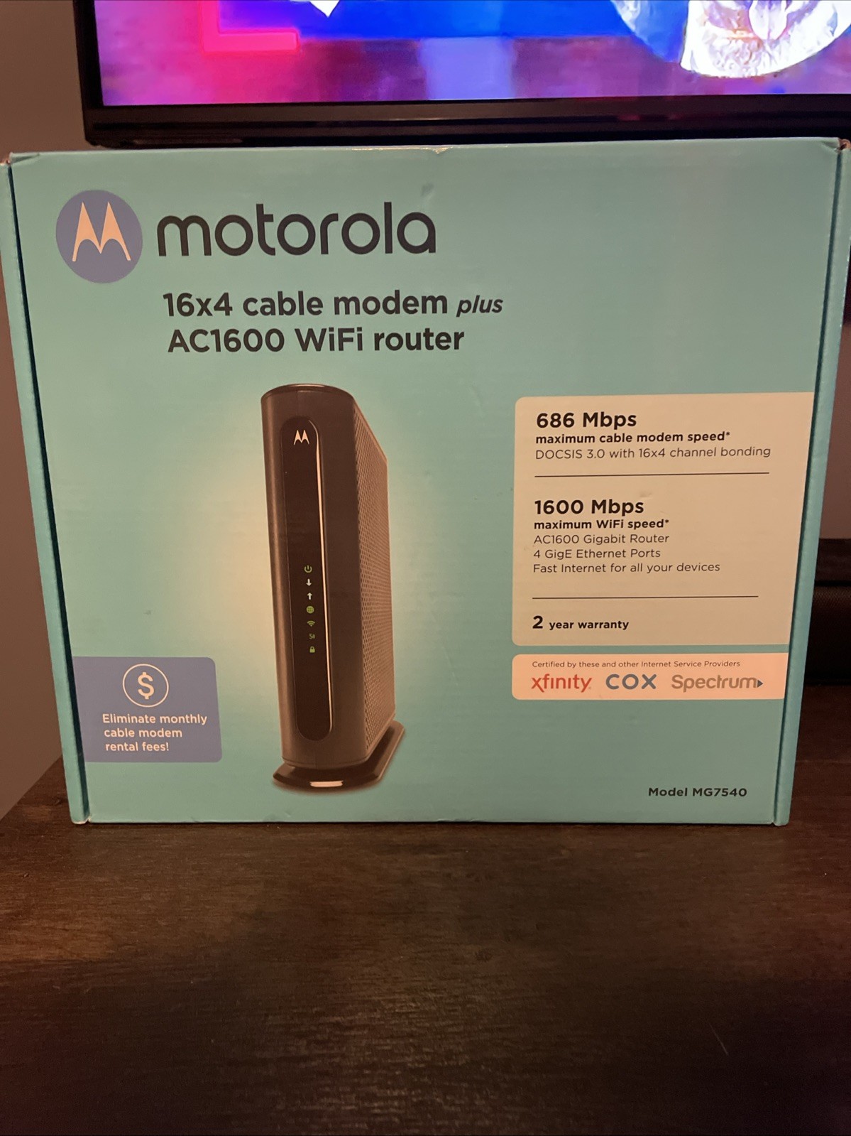 Motorola MG7540-10 16×4 Cable Modem – Black