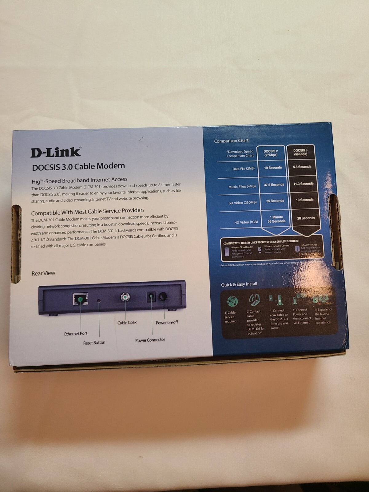 D-Link DOCSIS 3.0 Cable Modem (DCM-301) New in Box