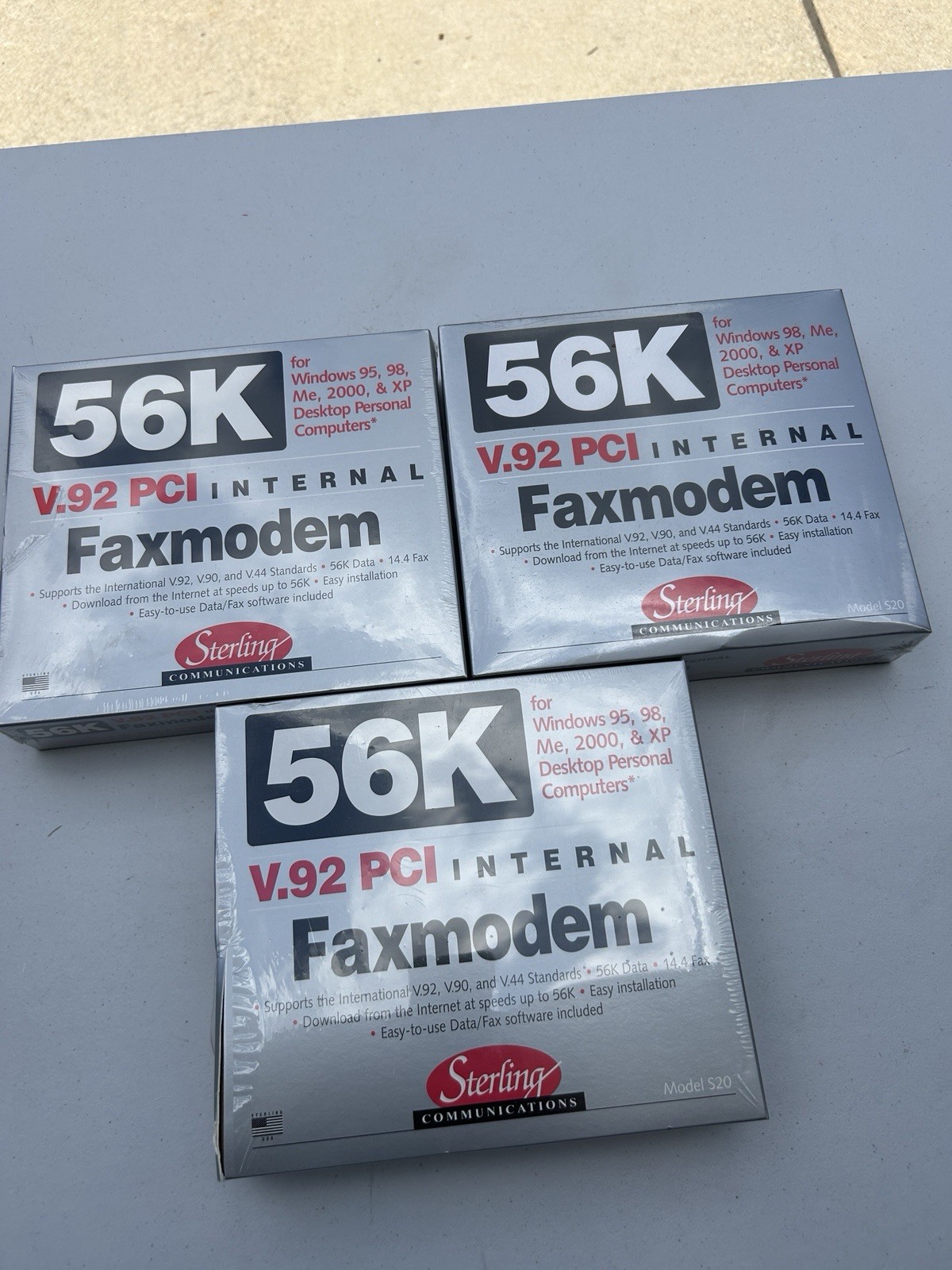 Sterling 56K V.92 PCI Internal Faxmodem for Windows 95/98/ME/2000/XP Lot Of 3