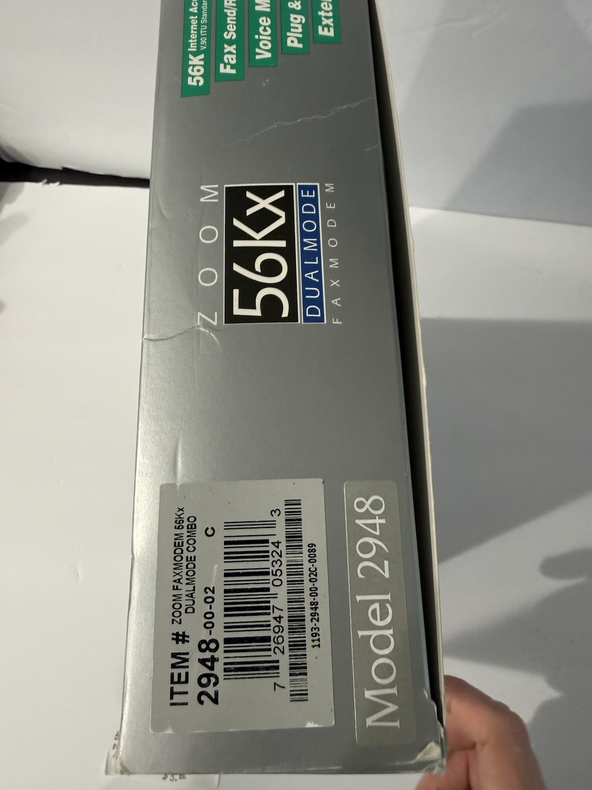 Zoom FaxModem 56Kx Dualmode Model 2948 Serial RS-232 Fax Voice Mail Gray