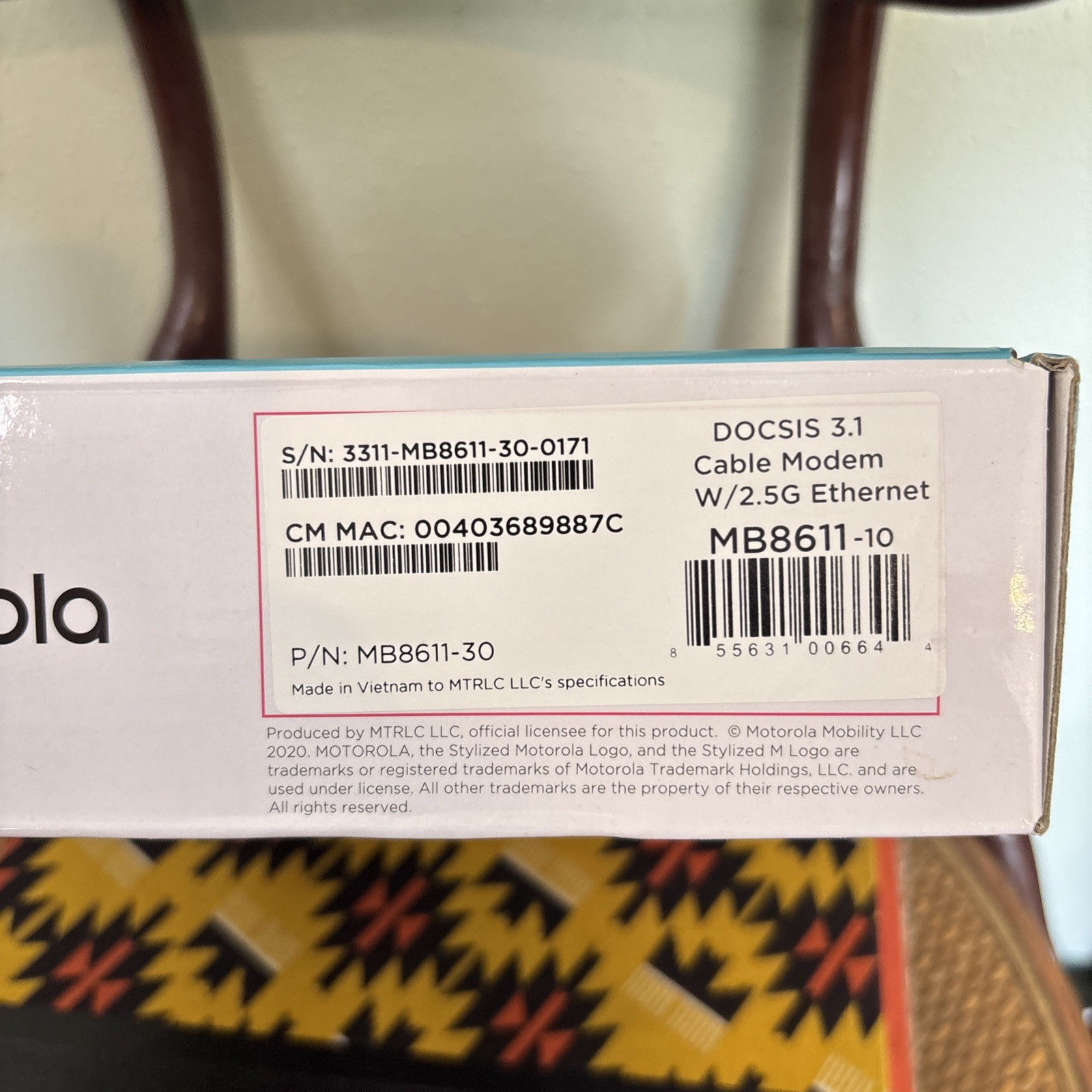 Motorola MB8611 Ultra Fast DOCSIS 3.1 Cable Modem New 2.5G Ethernet Internet