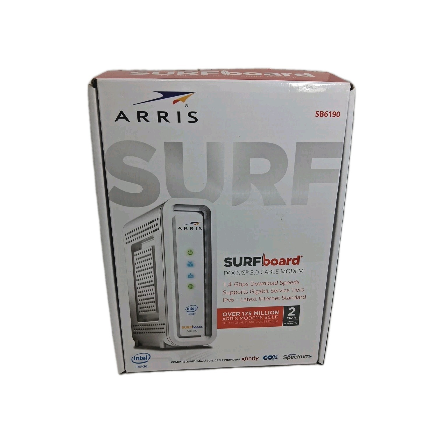 ARRIS SURFboard DOCSIS 3.0 Cable Modem SB6190 In Box – Xfinity Cox, Spectrum