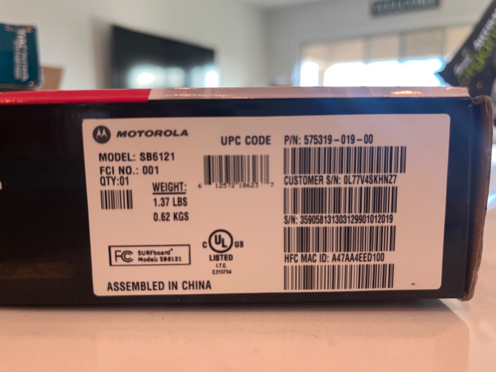 🚩 MOTOROLLA SURFboard eXtreme Cable Modem S86121 Black