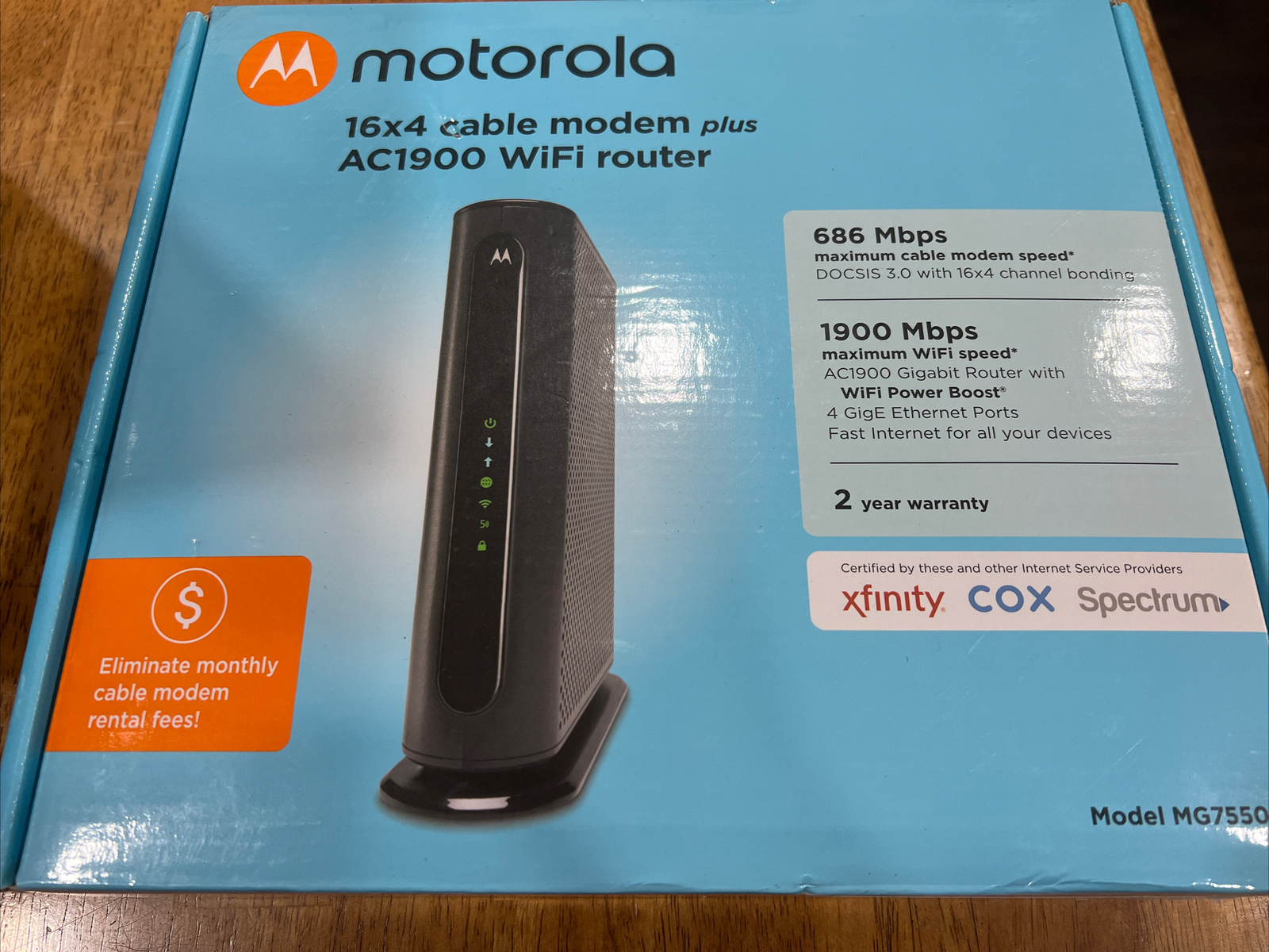 Motorola 16×4 Cable Modem Plus AC1900 Dual Band Wi-Fi Brand