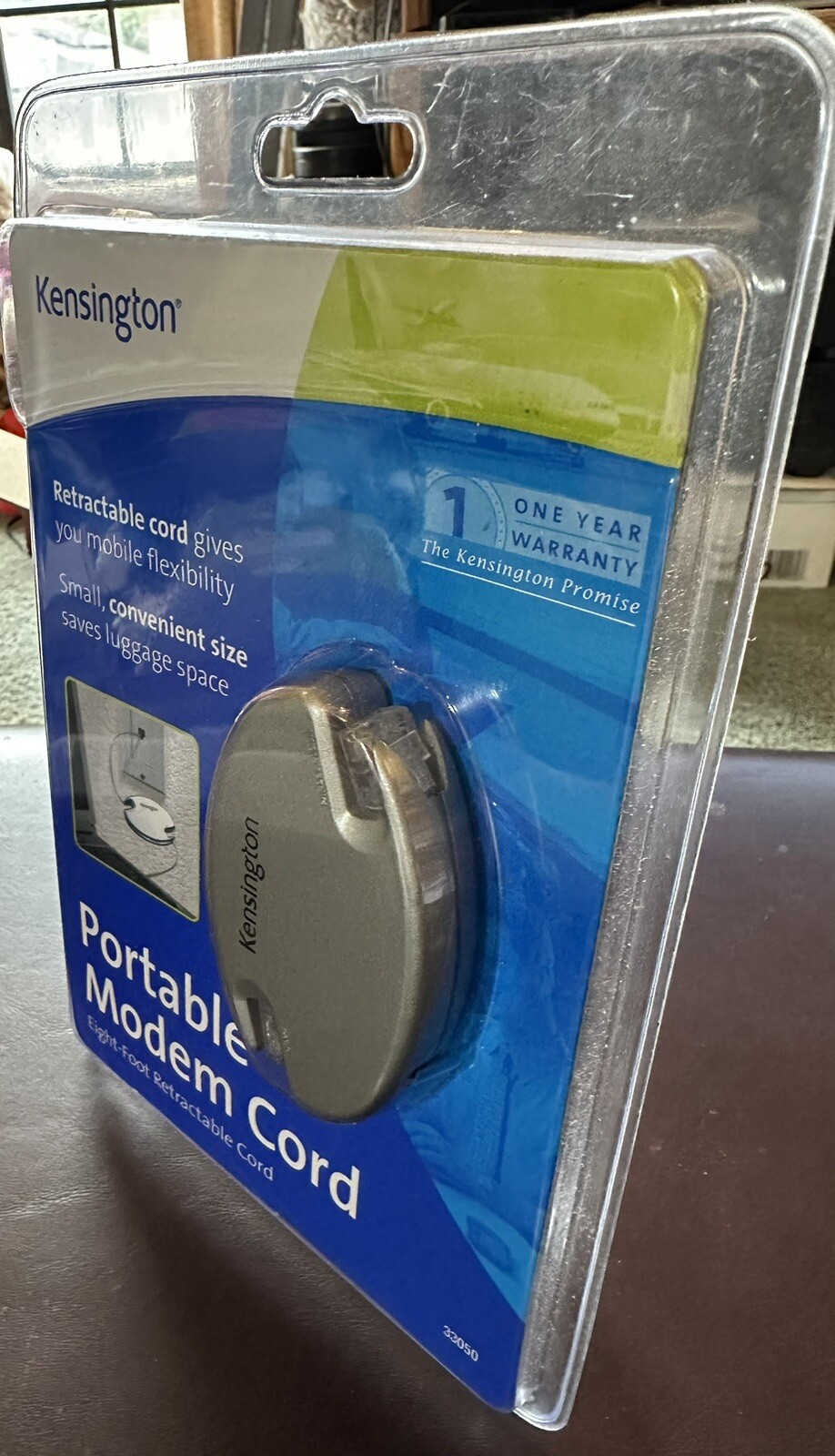 Kensington Portable Modem Cord 8 Foot Retractable Cord Convenient Travel Size