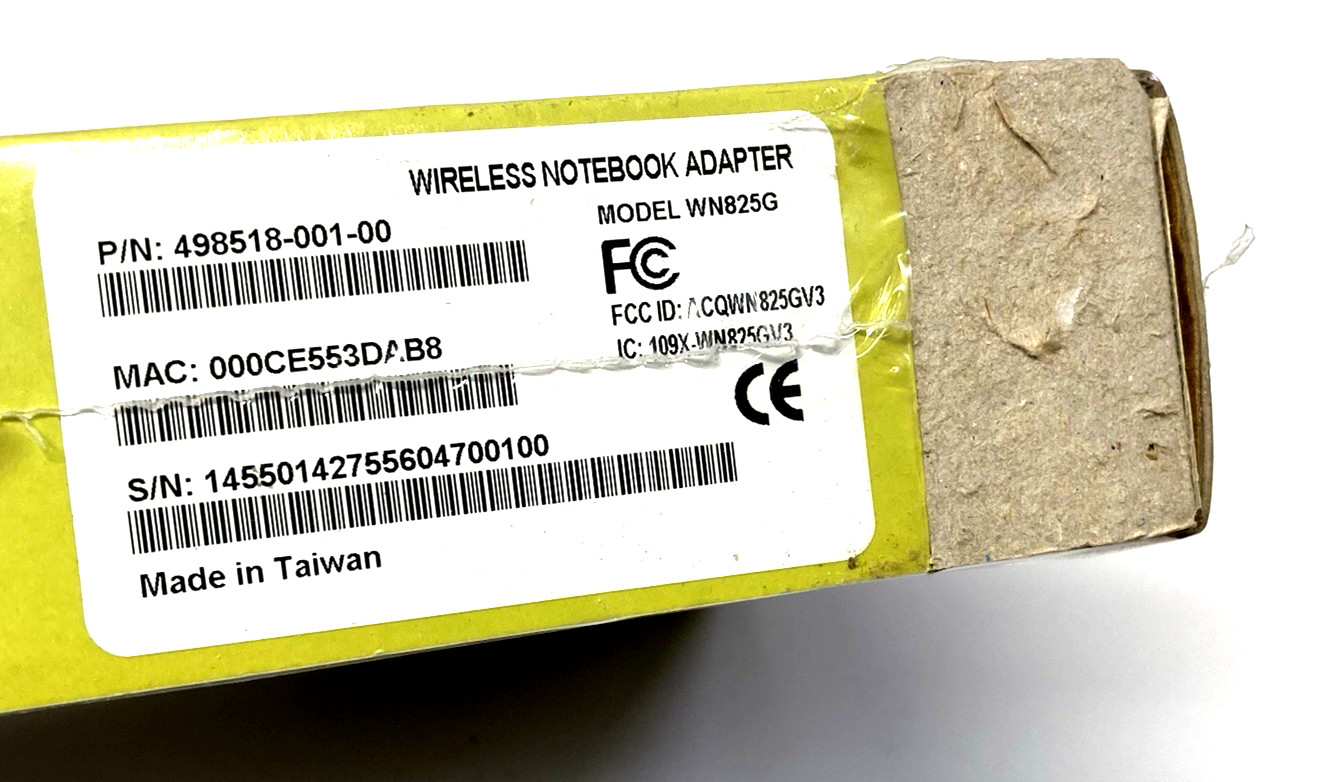 Motorola 802.11G Wireless Notebook Adapter, WN825G New, Sealed, Free Shipping