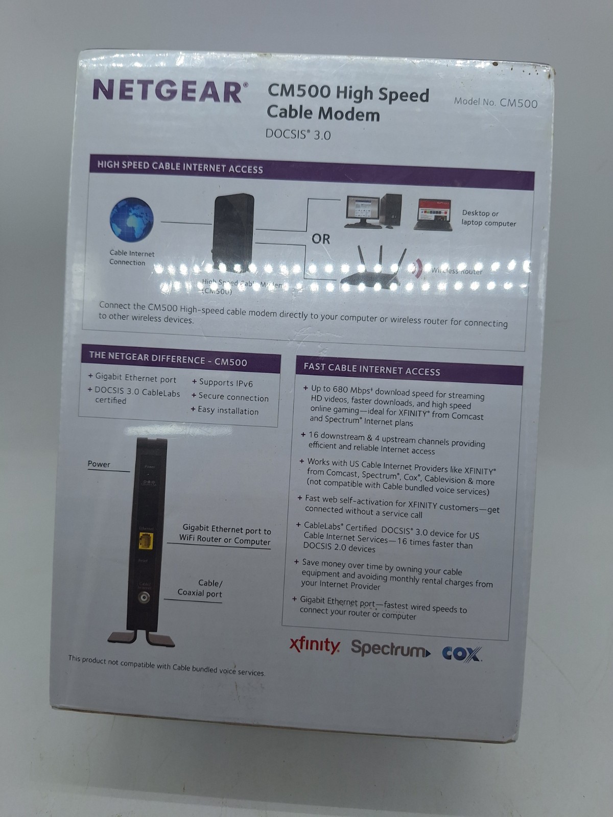 Netgear CM500 High Speed Cable Modem DOCSIS 3.0 NEW
