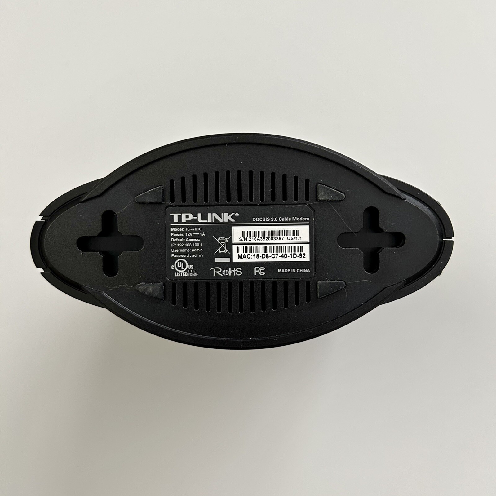 TP-LINK TC-7610 DOCSIS 3.0 Cable Modem