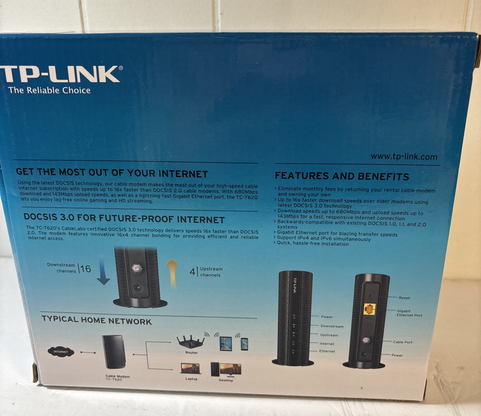 TP-LINK TC-7620 680Mbps Cable Modem – Brand New