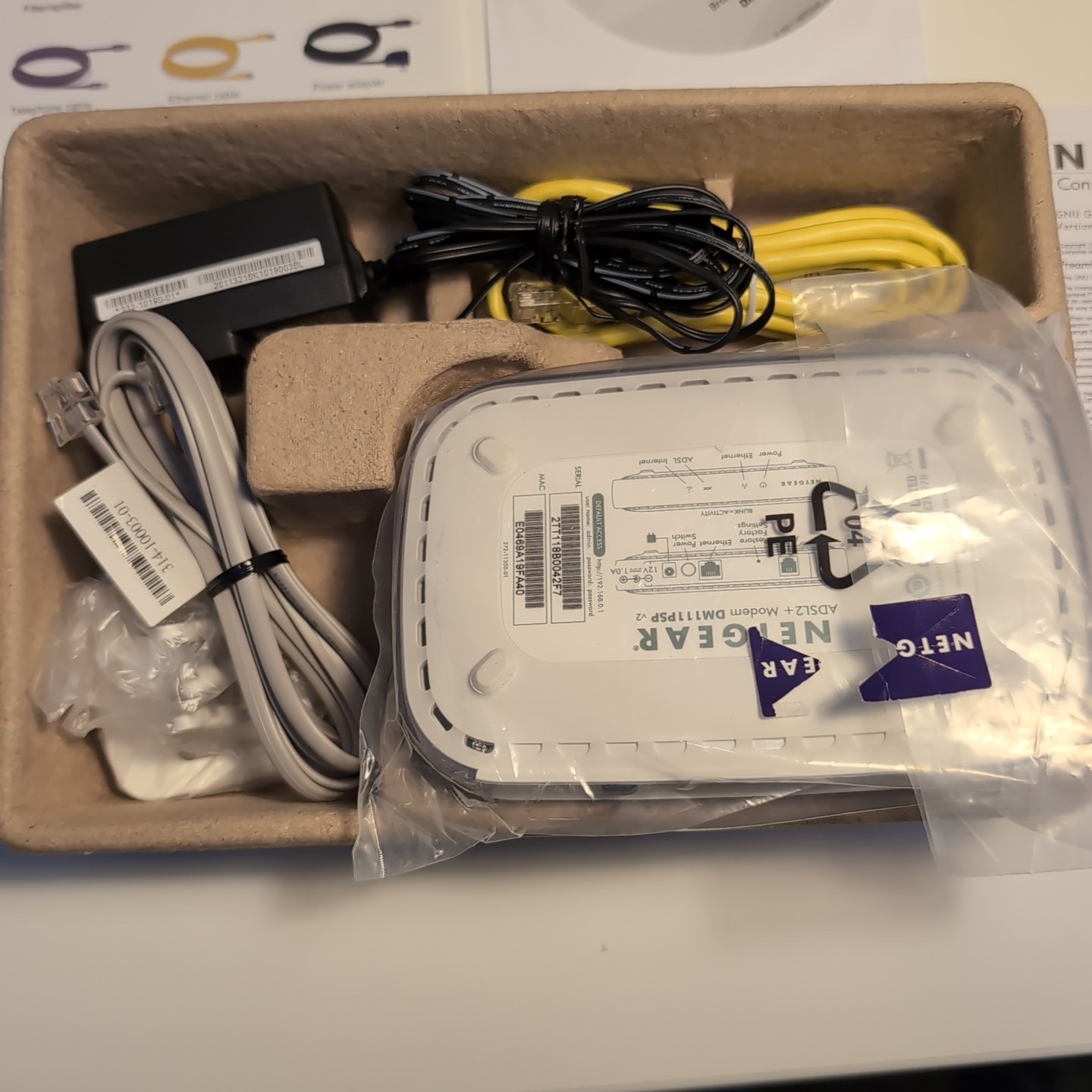 Netgear Broadband ADSL2+ Modem Router Gateway New Open Box DM111PSP-100NAS