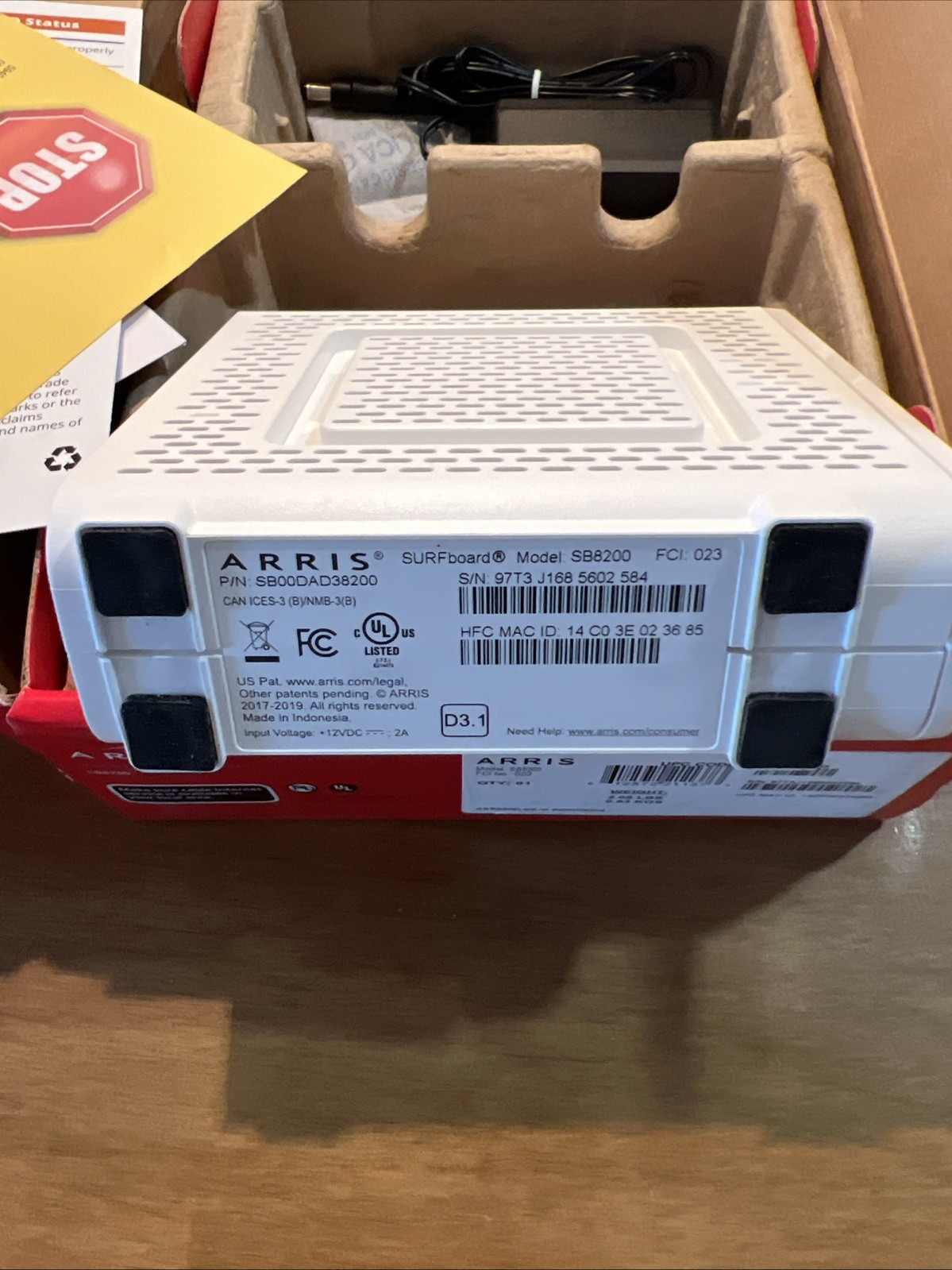 ARRIS SURFboard SB8200 DOCSIS 3.1 10 Gbps Cable Modem