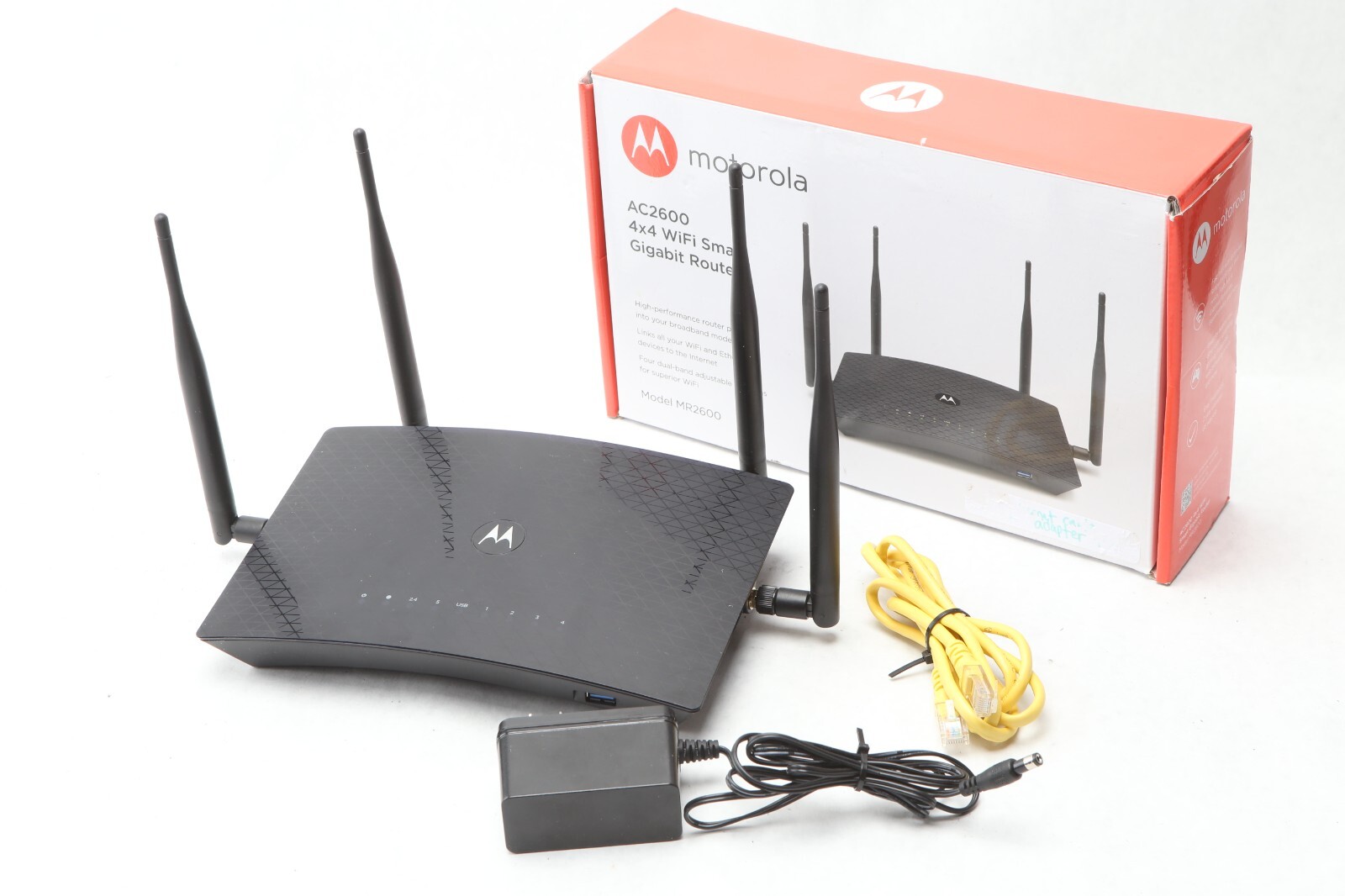 MOTOROLA AC2600 4×4 WiFi Smart Gigabit Router Extended Range Model MR2600 O23