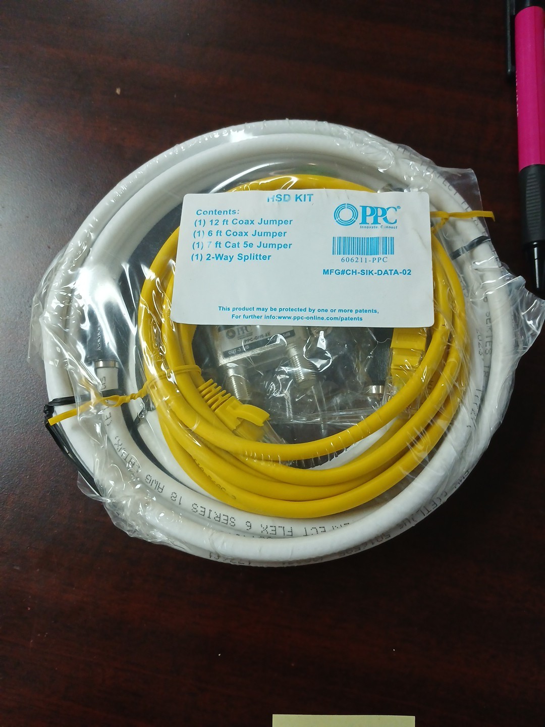 PPC 606211-PPC HSD Kit 12ft 6ft Coax Jumper , 7ft Cat 5e Jumper , 2-Way Splitter