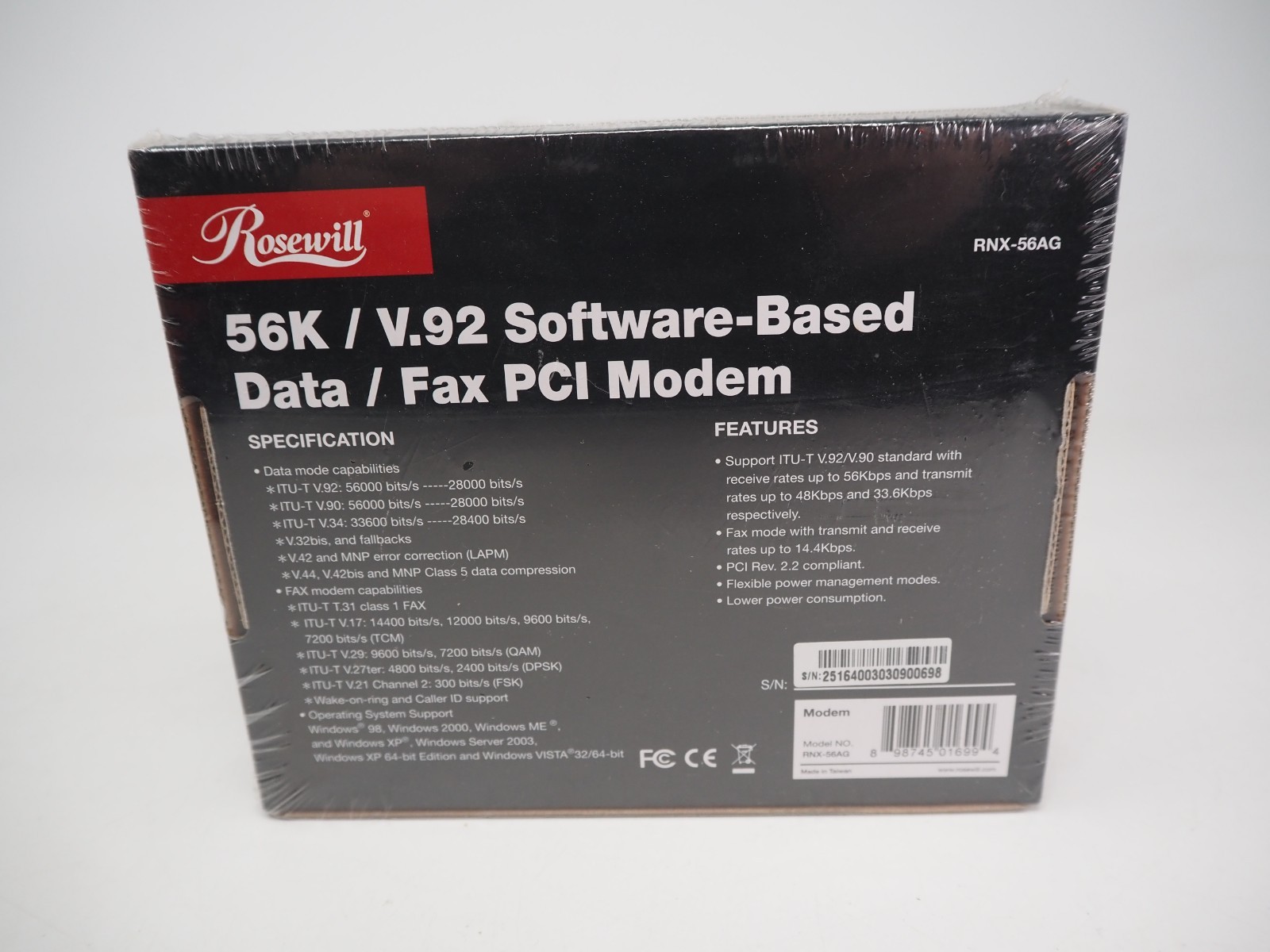 Rosewill RNX-56USB 56K/V.92 Hardware-Based Data Fax Modem