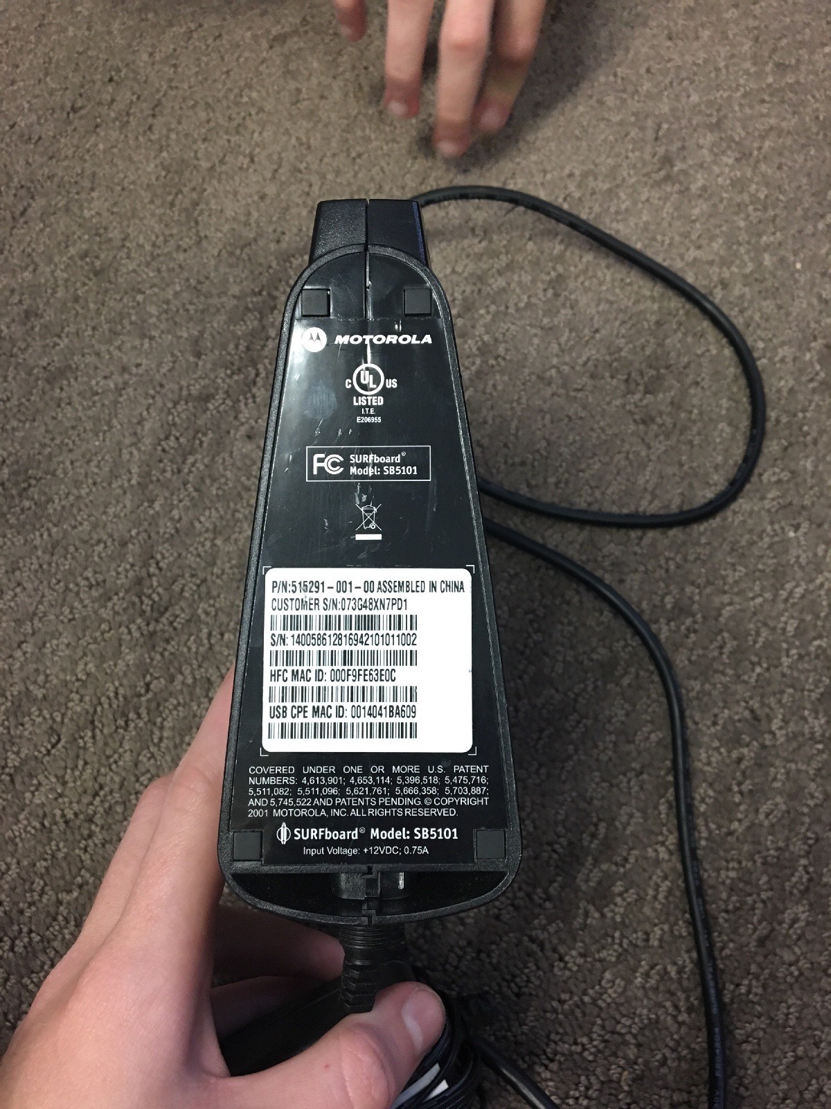 Motorola SURFboard SB5101 (SB515290-087-00) 38 Mbps Modem