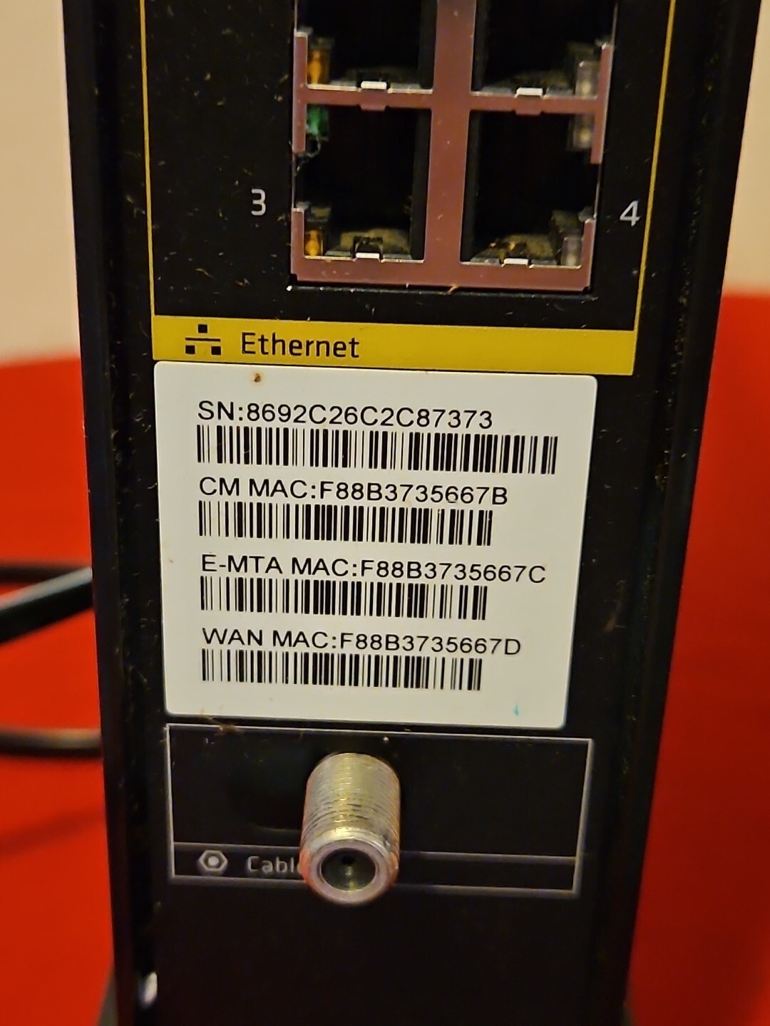 Arris Panoramic TG1682G Modem Wireless Dual Band Router w/ Power Cord – TESTED