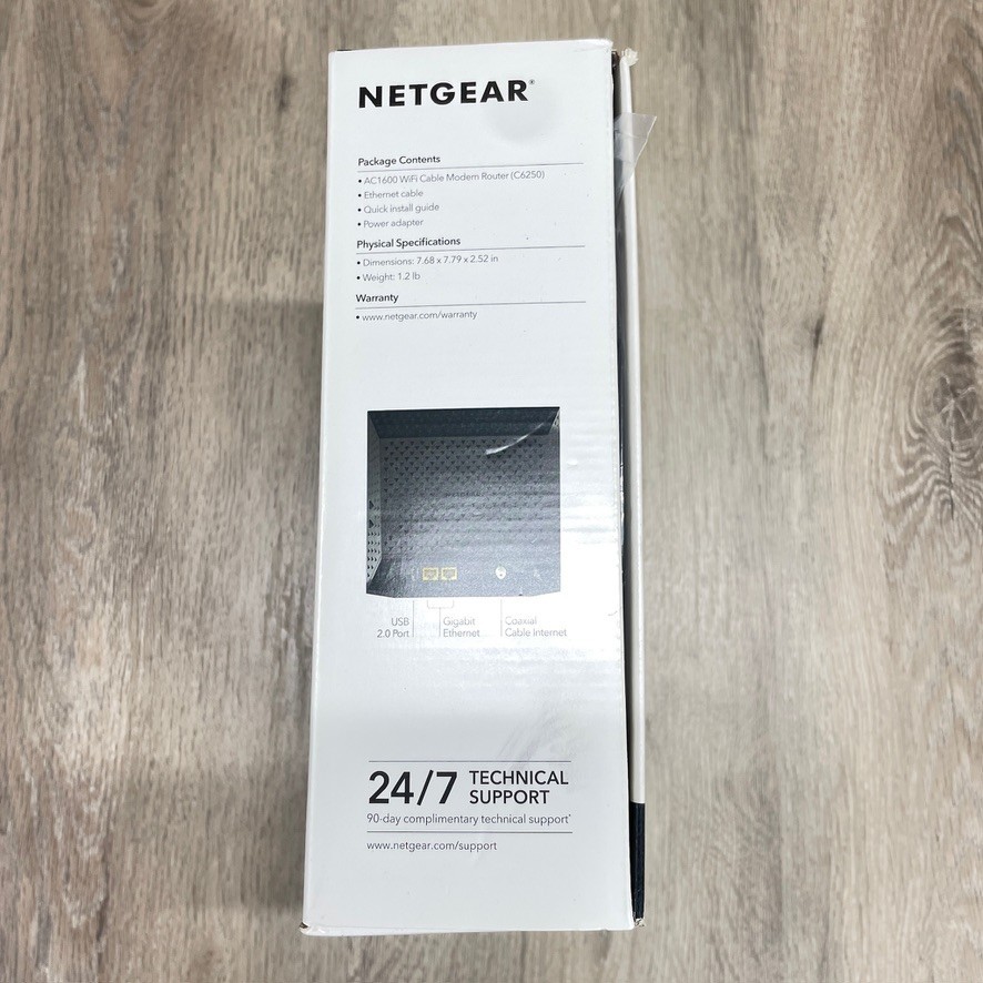 Netgear AC1600 C6250 WiFi Cable Modem Router DOCSIS 3.0 Dual Band Gigabit 802.11