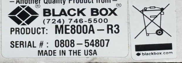 BLACK BOX SHORT HAUL MODEM MODEL ME800A