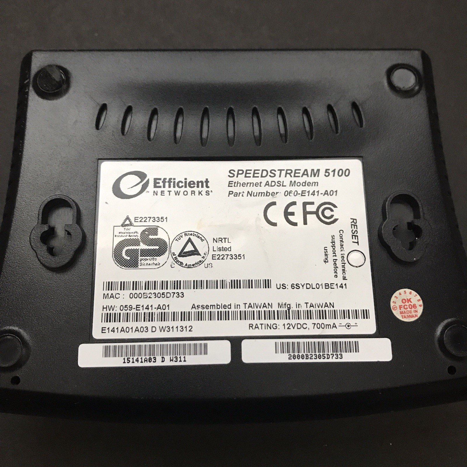 Efficient Networks Speedstream 5100 Ethernet ADSL Modem