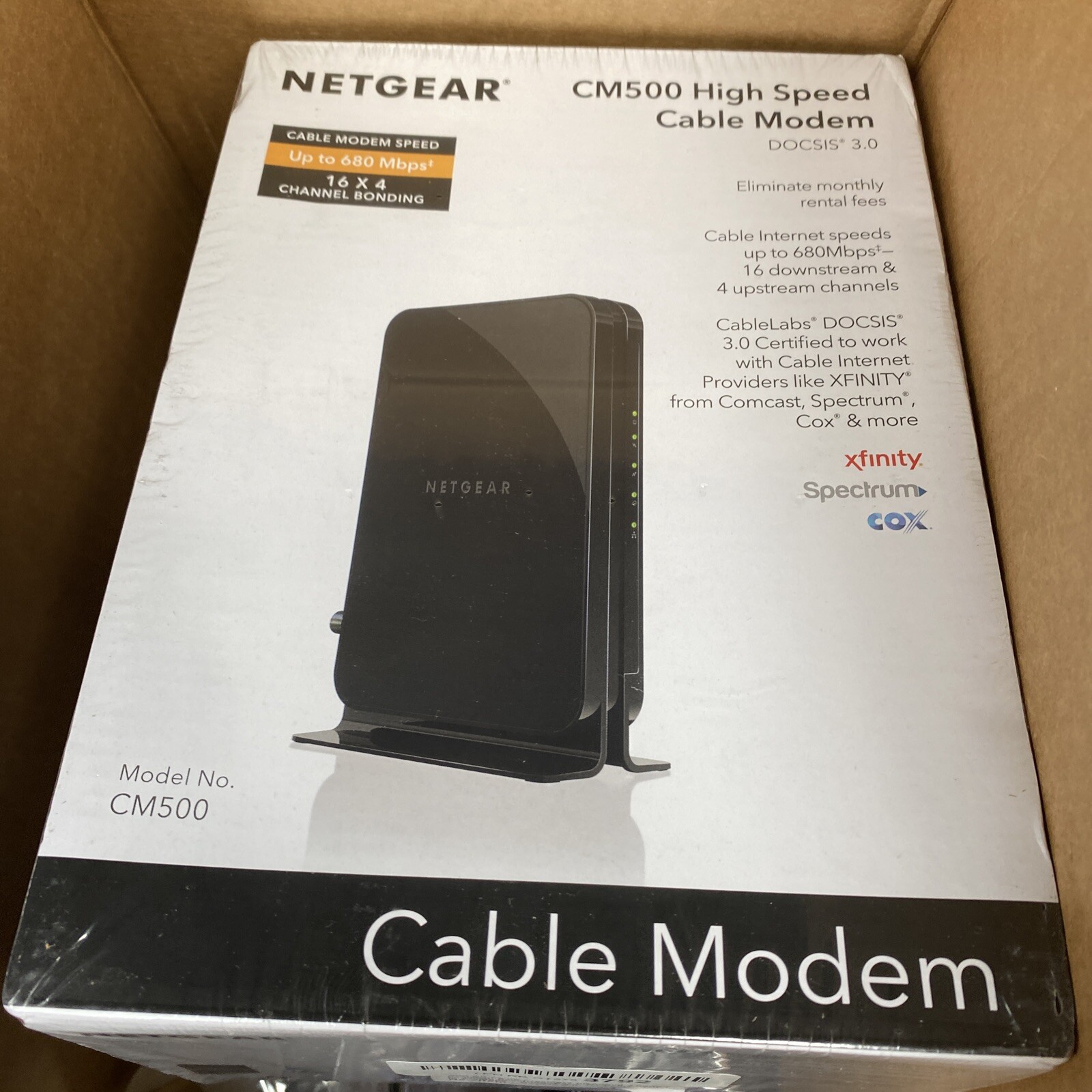 Cable Modem CM500 – Compatible with Xfinity, Spectrum, Cox – Plans up to 300Mbps