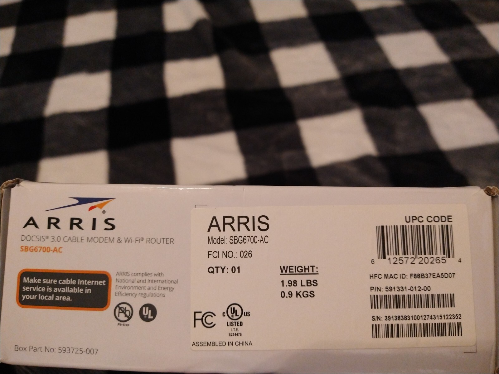 Arris Surf Board Docsis 3.0 Cable Modem And Wifi Router