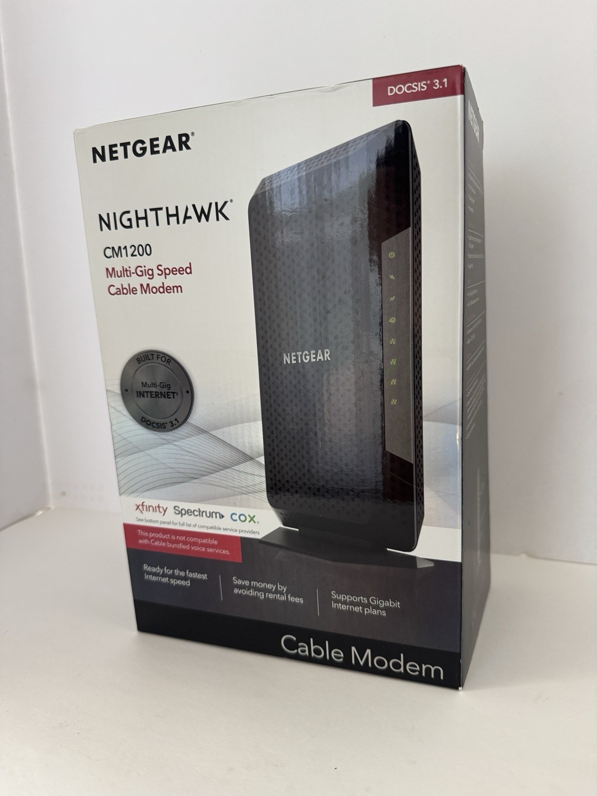 OPEN BOX NETGEAR Nighthawk CM1200-100NAS DOCSIS 3.1 Cable Modem