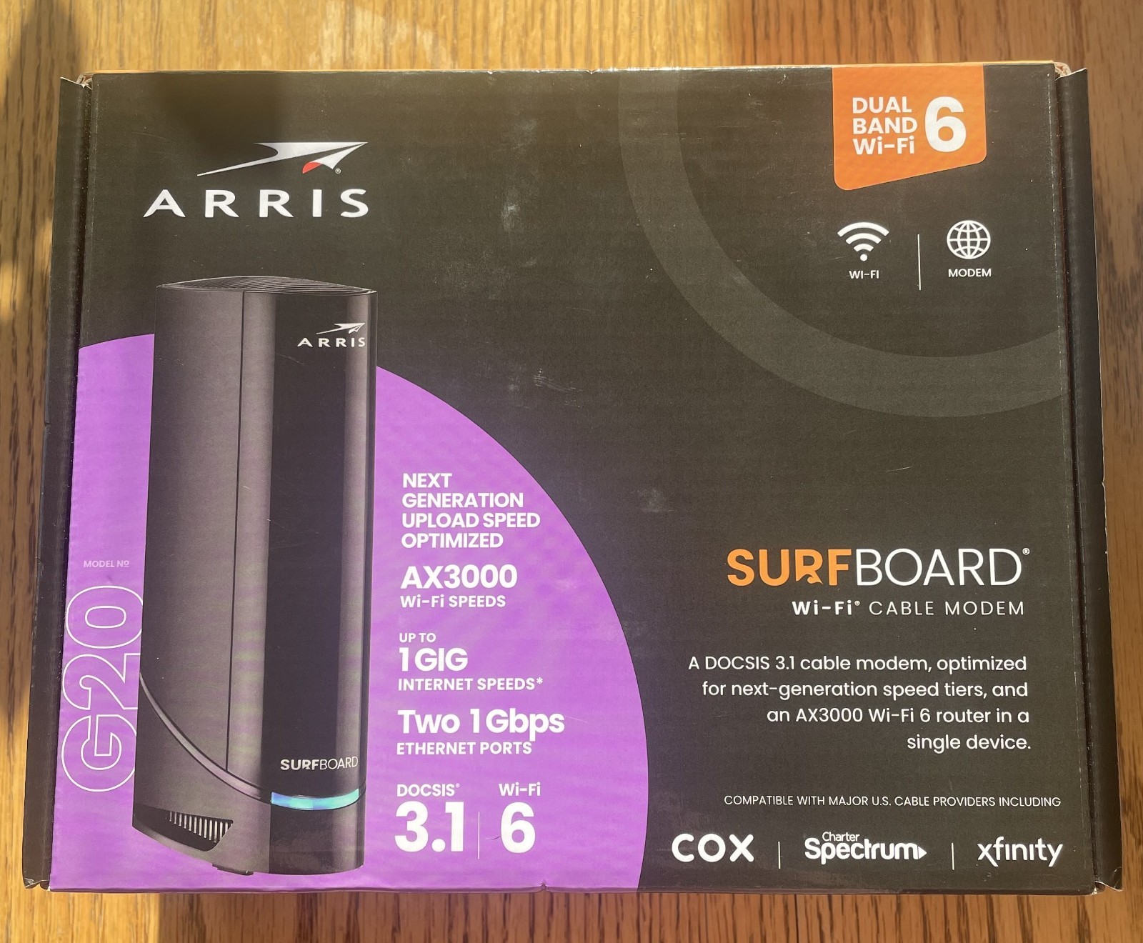 -NEW SEALED-ARRIS Surfboard G20 AX3000 Docsis 3.1 Wifi 6 Cable Modem 1 Gig Speed