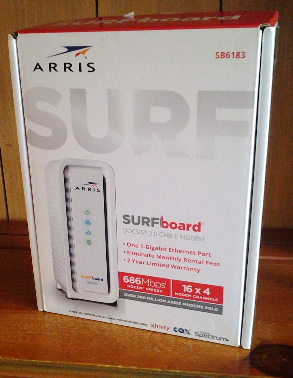 ARRIS SURFboard SB6183 – DOCSIS 3.0 Cable Modem – White – 16×4 Gigabit, 686 Mbps