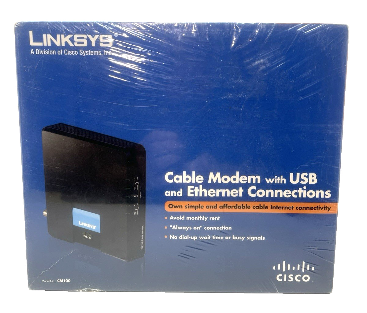 Linksys CM100 Cable Modem with USB and Ethernet 100 Mbps