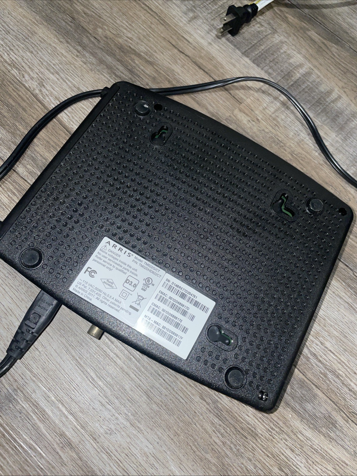 ArrisTM822 Touchstone DOCSIS 3.0 Cable Modem High Speed Internet Data NO BATTERY