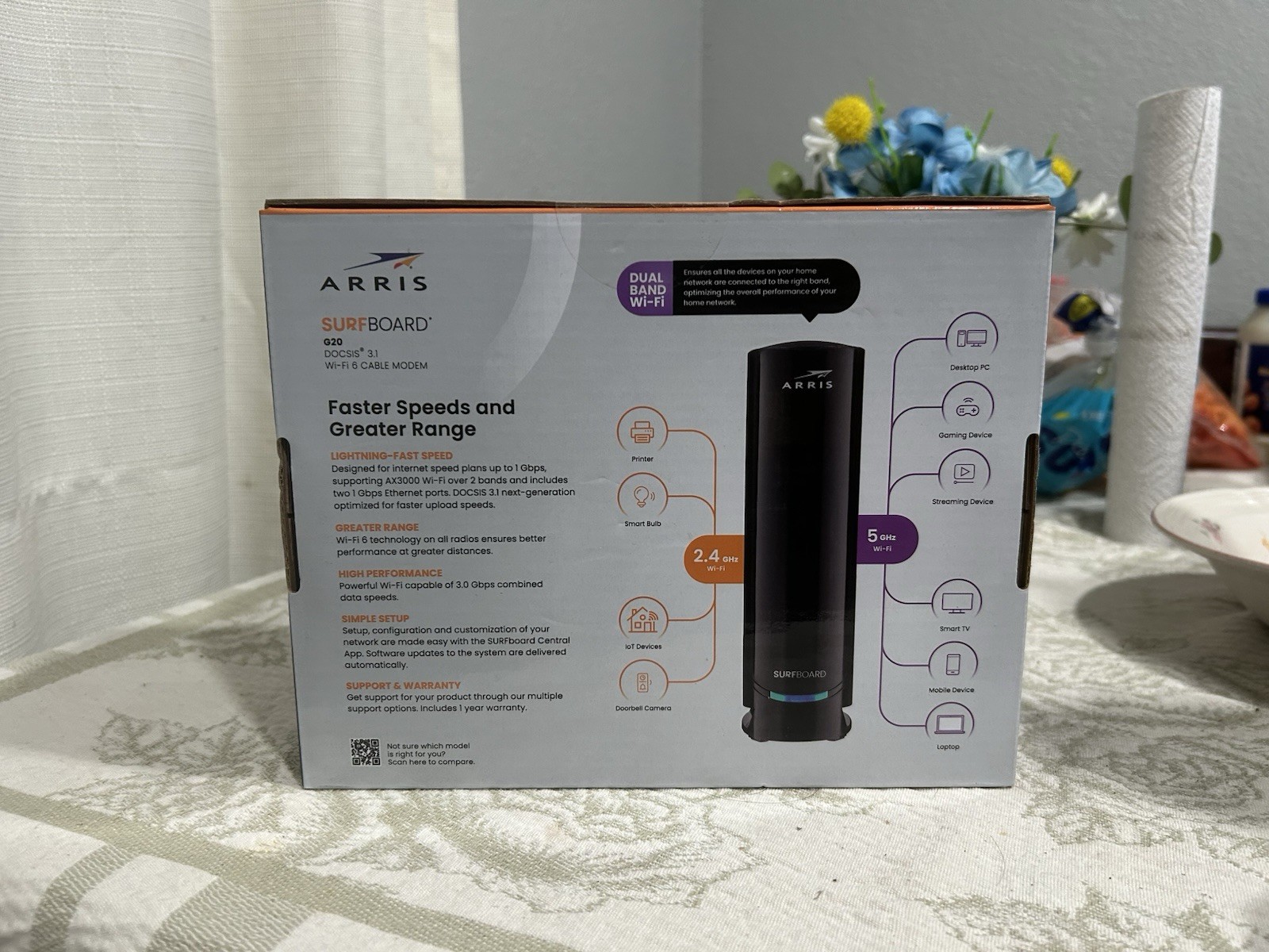 New & Sealed ARRIS G20 DOCSIS 3.1 Cable Modem & AX3000 WiFi 6 Router Free Ship!