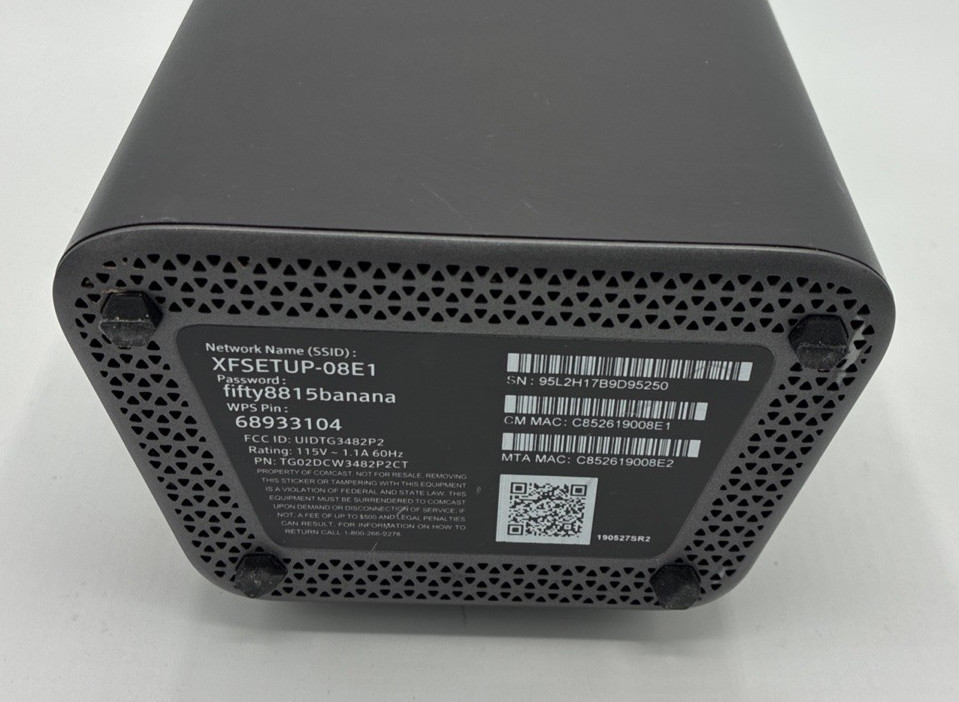 Xfinity CableModem XB6-A TG02DCW3482P2CT Dual Band WiFi Gateway Gigabit Ethernet