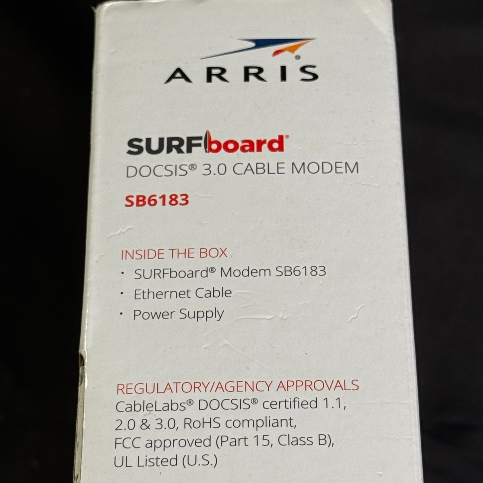 ARRIS SURFboard SB6183 DOCSIS 3.0 Cable Modem 16×4 686Mbps Gigabit Tested White