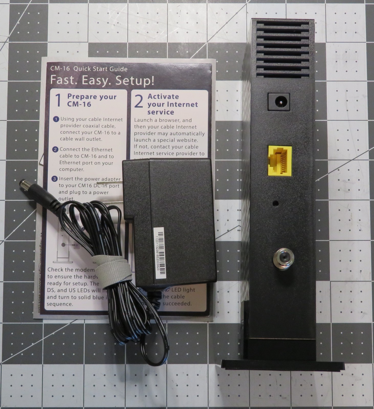 ASUS Cable Modem CM-16 Black DOCSIS 3.0 16×4 Gigabit Ethernet Port Used Working