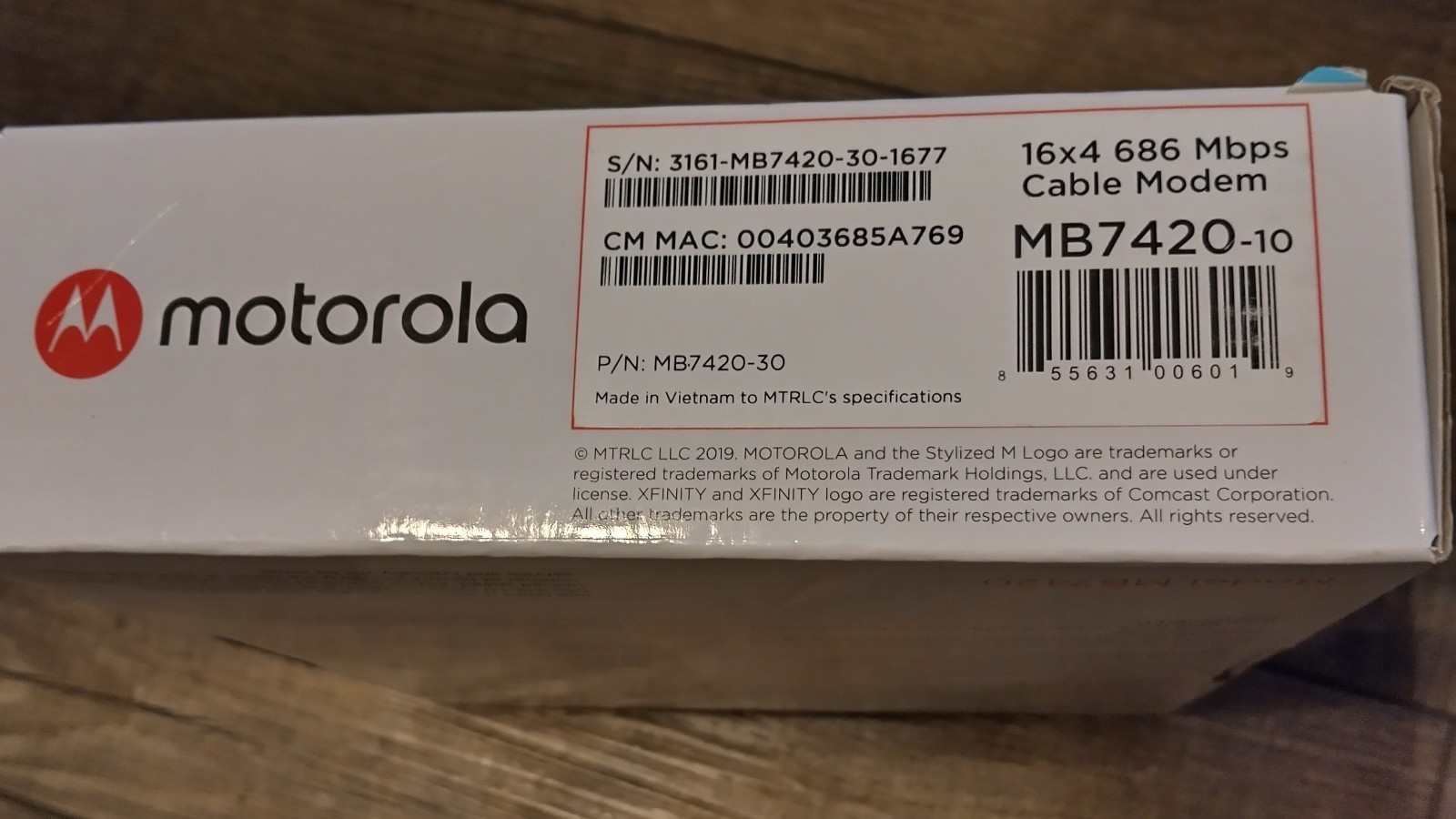 Motorola MB7420 16×4 High Speed ​​Cable Modem 686 Mbps