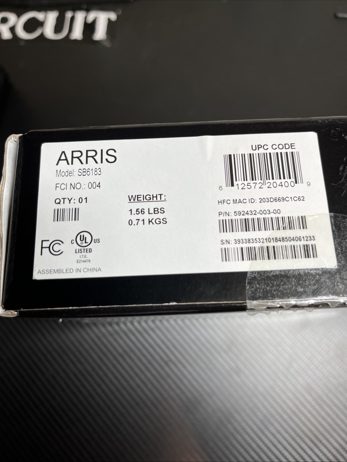 Motorola Arris Surfboard Modem 600 Series SB6183 Open Box
