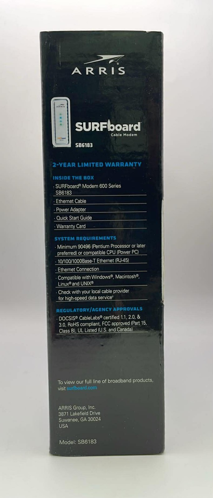 Arris Surfboard Cable Modem SB6183 DOCSIS 3.0