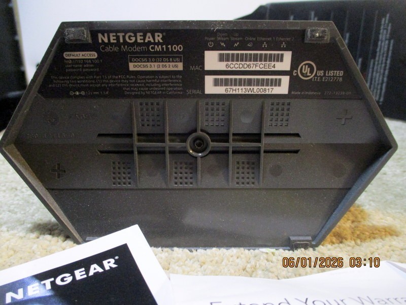 NETGEAR Nighthawk CM1100 Cable Modem