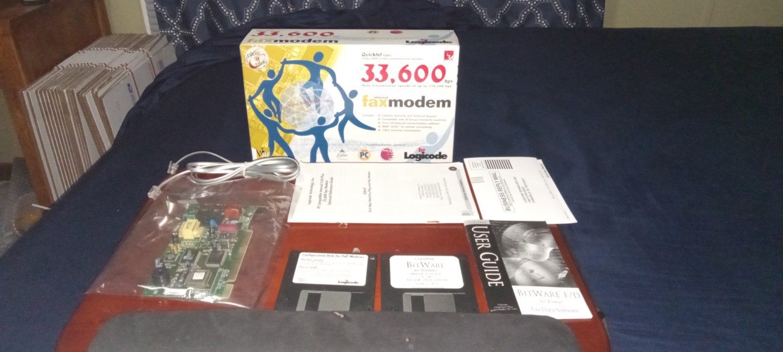 Quicktel V.34 Plus 33,600 bps Internal Fax Modem Open Box Logicode Windows 95