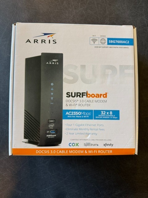 ARRIS SURFboard SBG7600AC2 DOCSIS 3.0 Wi-Fi Cable Modem. AC2350 Wi-Fi 5