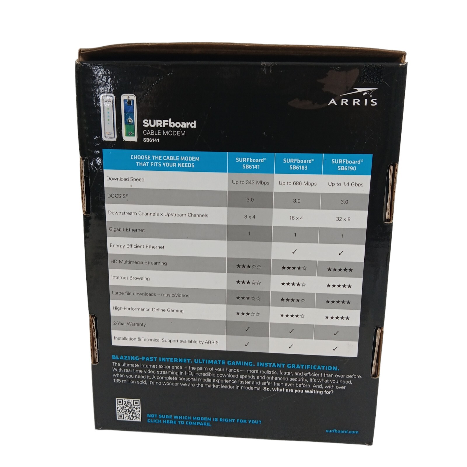 Arris Motorola SURFboard SB6141 DOCSIS 3.0 Cable Modem Xfinity Cox Time Warner