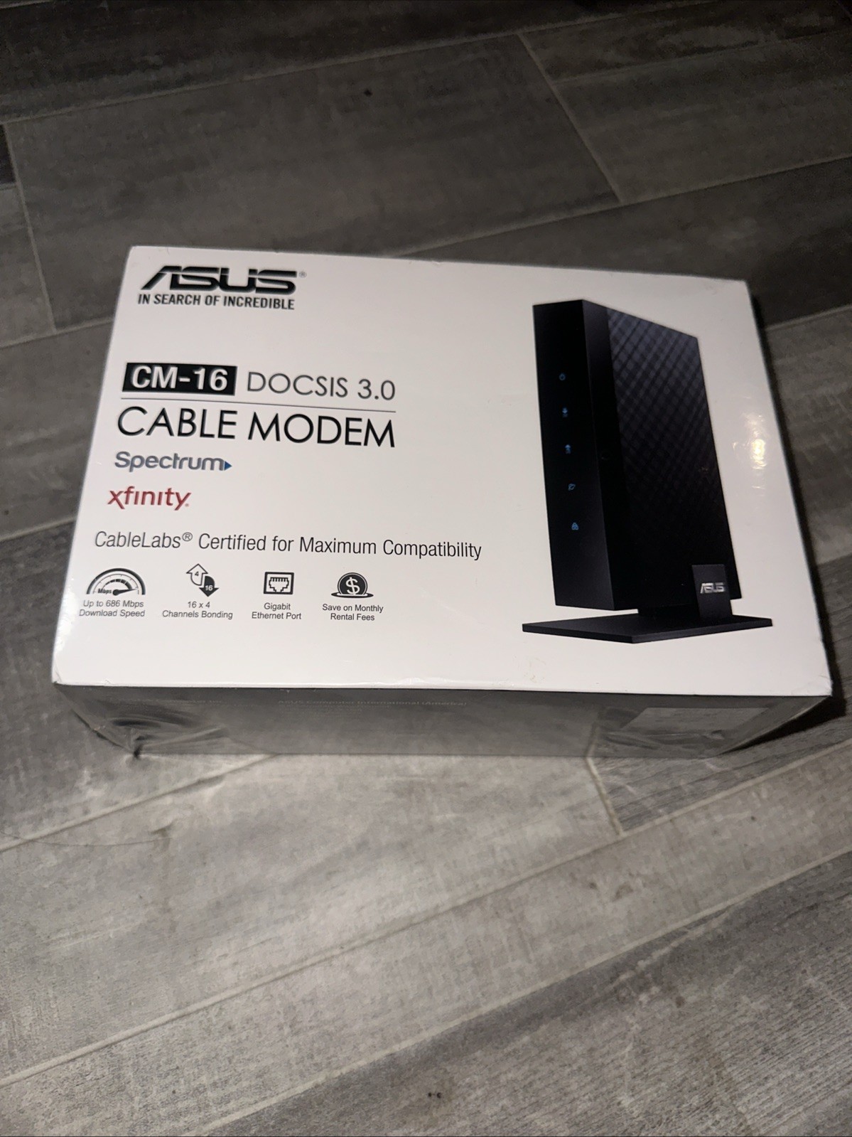 Asus CM-16 DOCSIS 3.0 Cable Modem Gigabit LAN 686Mbps New Spectrum Or Xfinity