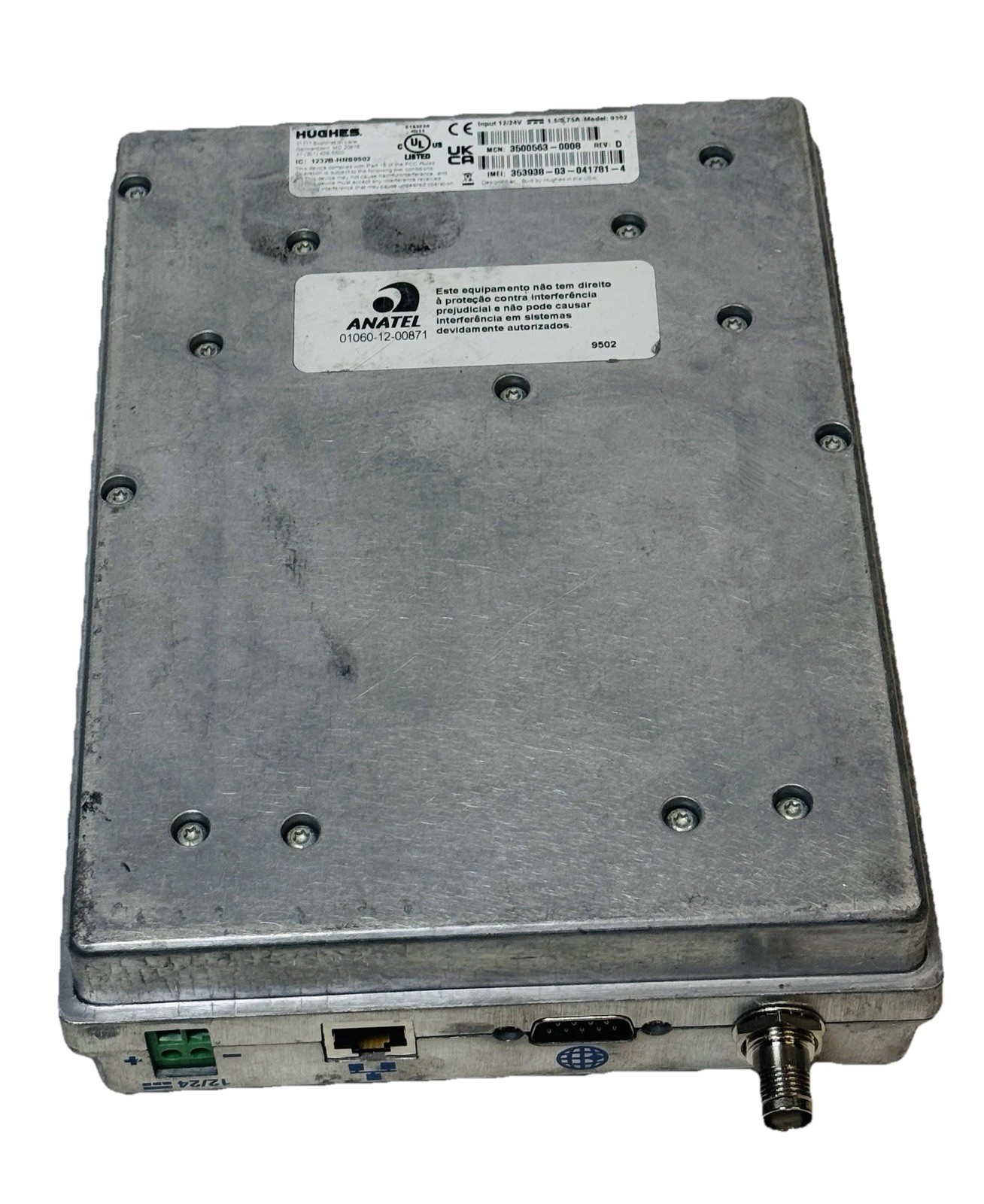 Hughes Model 9502 12/24v BGAN M2M External Antenna Terminal/Modem WORKING
