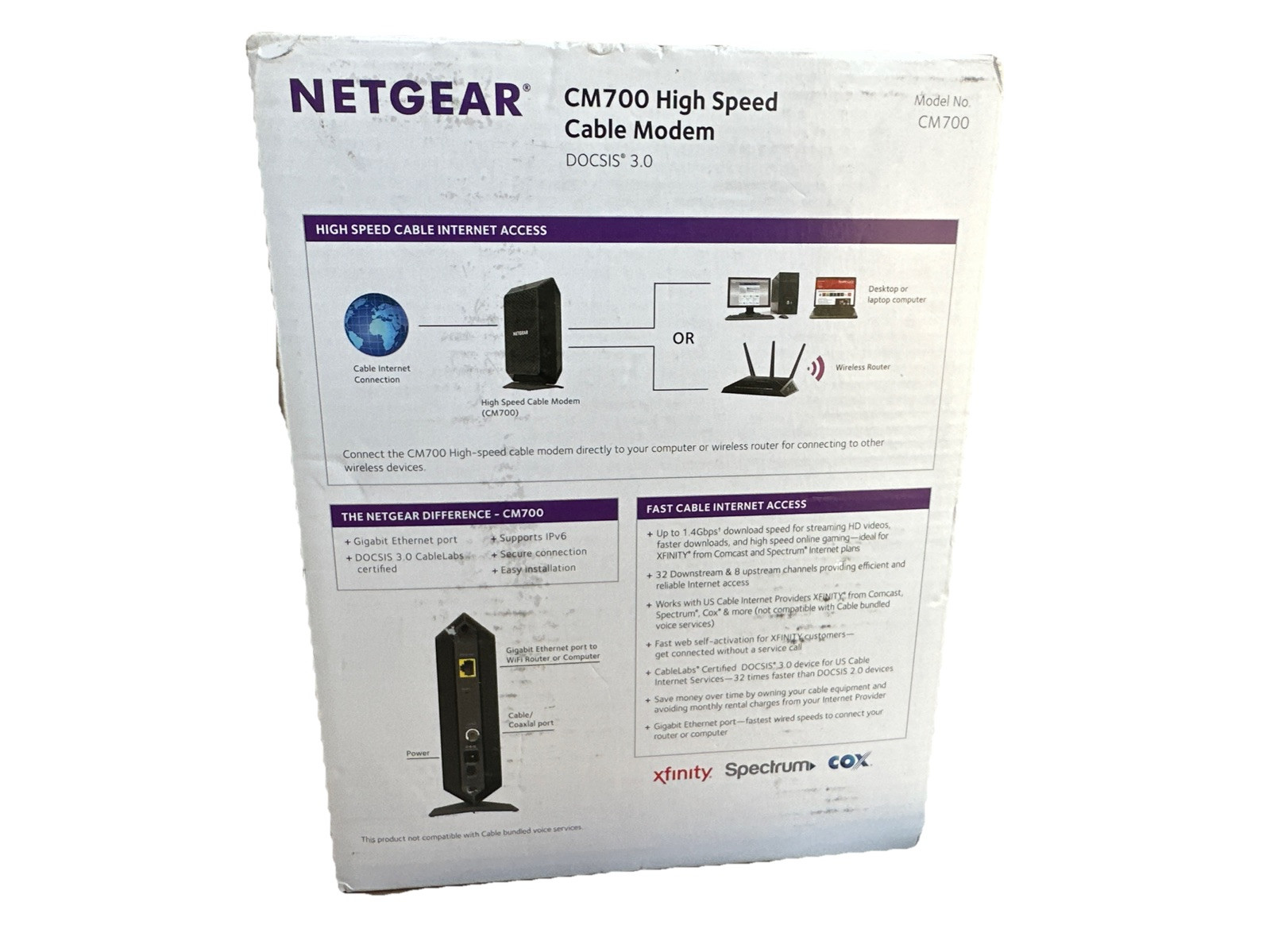 New Netgear CM700 High Speed Cable Modem Docsis 3.0