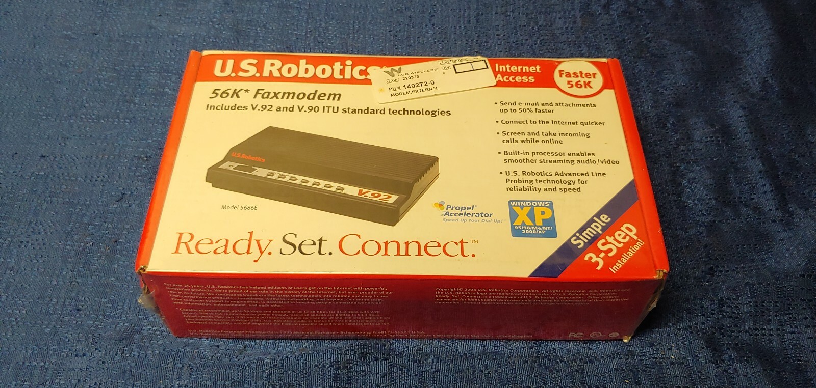 US Robotics V.92 & V.90 56k External Faxmodem Model 5686E Sealed Box